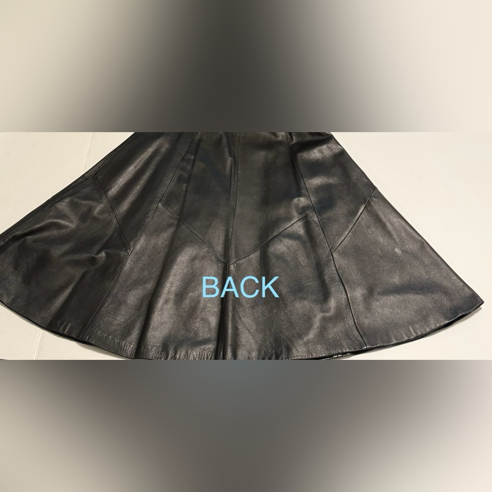 Gingette Leather Vintage Black Soft Maxi Lined Zip Genuine Skirt Israel 26β - Picture 7 of 16
